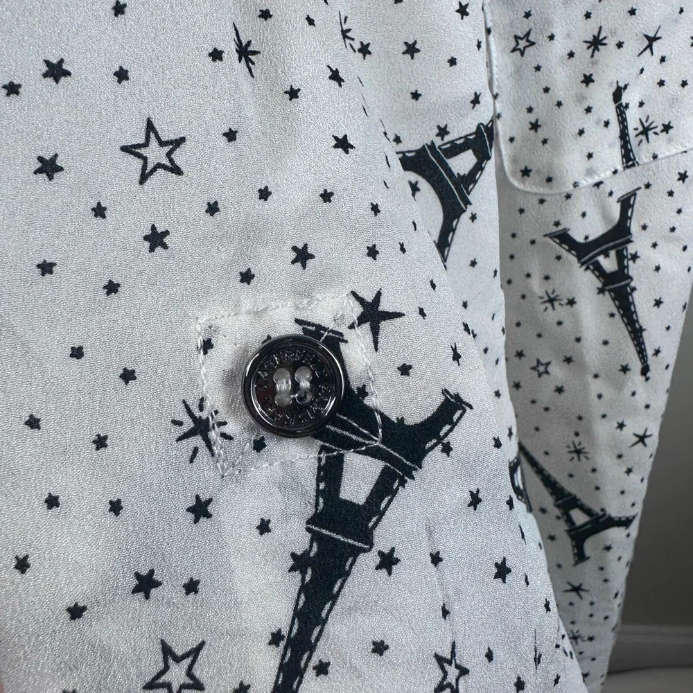 Karl Lagerfeld button down top with Paris Eiffel Tower Print size XL - Picture 8 of 12
